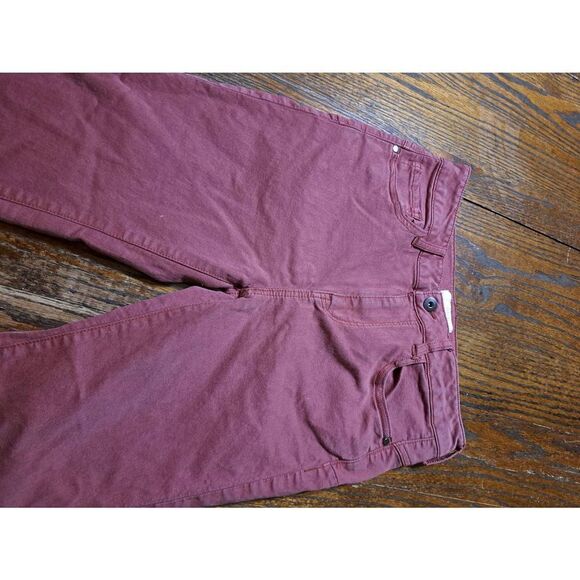 Size 27 Forever 21 Denim Mauve Brick Red Pants with Pockets and Belt Loops - Picture 2 of 5